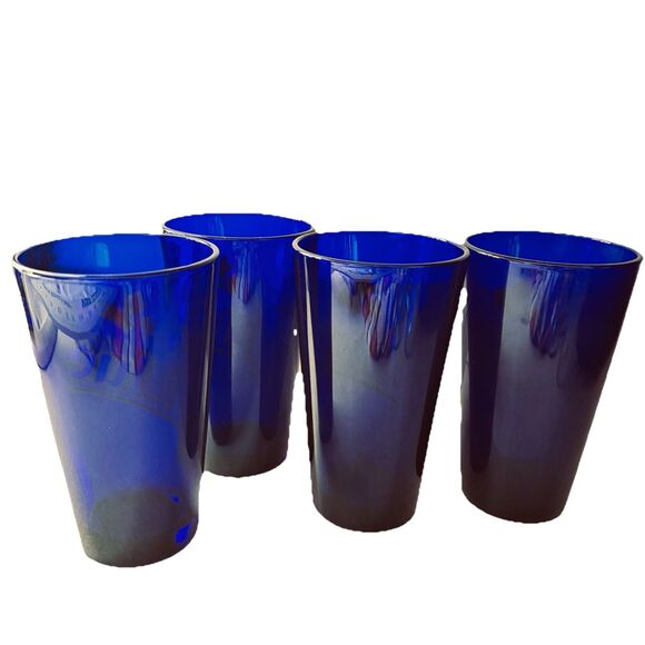 LABATT BLUE PINT BEER GLASS COBALT BLUE CANADA LIBBY Set Of 4, - Picture 3 of 5